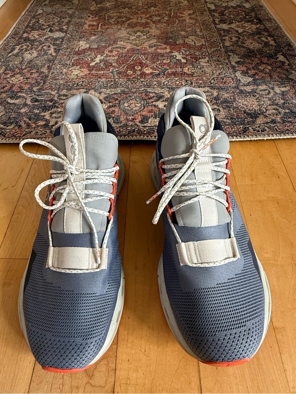 OnRunning Men's Cloudnova Blue-Grey Sneakers with Orange Accents